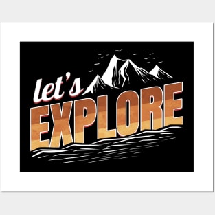 Logo Let's Explore On Camping Posters and Art